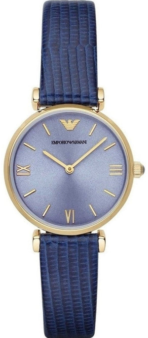Emporio Armani Gianni T Bar Blue Dial Blue Leather Strap Watch For Women - AR1875 Buy Now By Emporio Armani