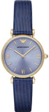 Emporio Armani Gianni T Bar Blue Dial Blue Leather Strap Watch For Women - AR1875 Buy Now By Emporio Armani