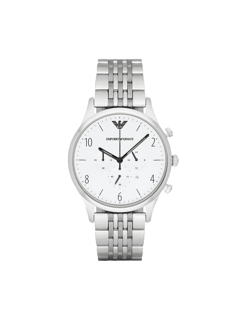 Emporio Armani Classic Chronograph Silver Dial Silver Steel Strap Watch For Men - AR1879 Buy Now By Emporio Armani
