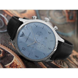 Emporio Armani Chronograph Blue Dial Blue Leather Strap Watch For Men - AR1889 Buy Now By Emporio Armani