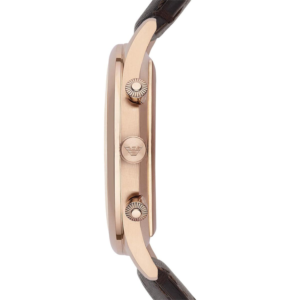 Emporio Armani Beta Chronograph White Dial Brown Leather Strap Watch For Men - AR1916 Buy Now By Emporio Armani