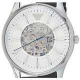 Emporio Armani Meccanico White Dial Brown Leather Strap Watch For Men - AR1946 Buy Now By Emporio Armani