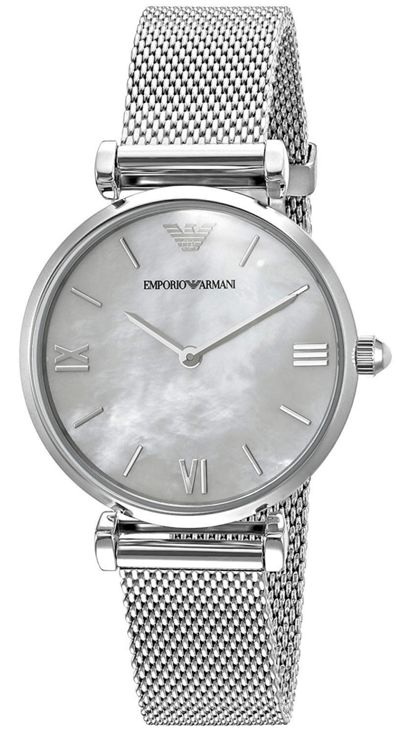 Emporio Armani Gianni T Bar Mother of Pearl Dial Silver Steel Strap Watch For Women - AR1955 Buy Now By Emporio Armani