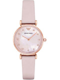 Emporio Armani Kappa Mother Of Pearl White Dial Pink Leather Strap Watch For Women - AR11130 Buy Now By Emporio Armani