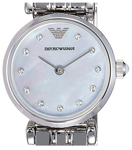 Emporio Armani Gianni Blue Dial Silver Steel Strap Watch For Women - AR1961 Buy Now By Emporio Armani