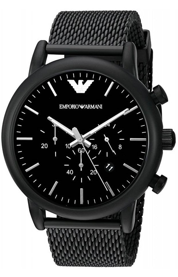 Emporio Armani Sport Chronograph Black Dial Black Mesh Bracelet Watch For Men - AR1968 Buy Now By Emporio Armani