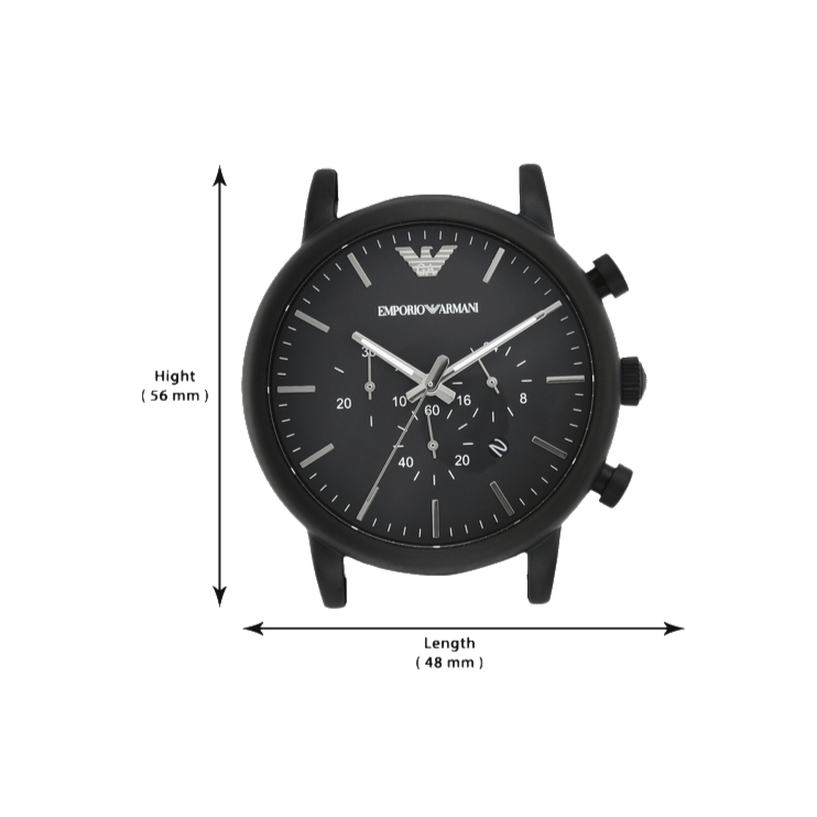 Emporio Armani Luigi Chronohraph Black Dial Black Leather Strap Watch For Men - AR1970 Buy Now By Emporio Armani