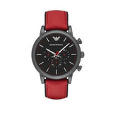 Emporio Armani Luigi Chronograph Black Dial Red Leather Strap Watch For Men - AR1971 Buy Now By Emporio Armani
