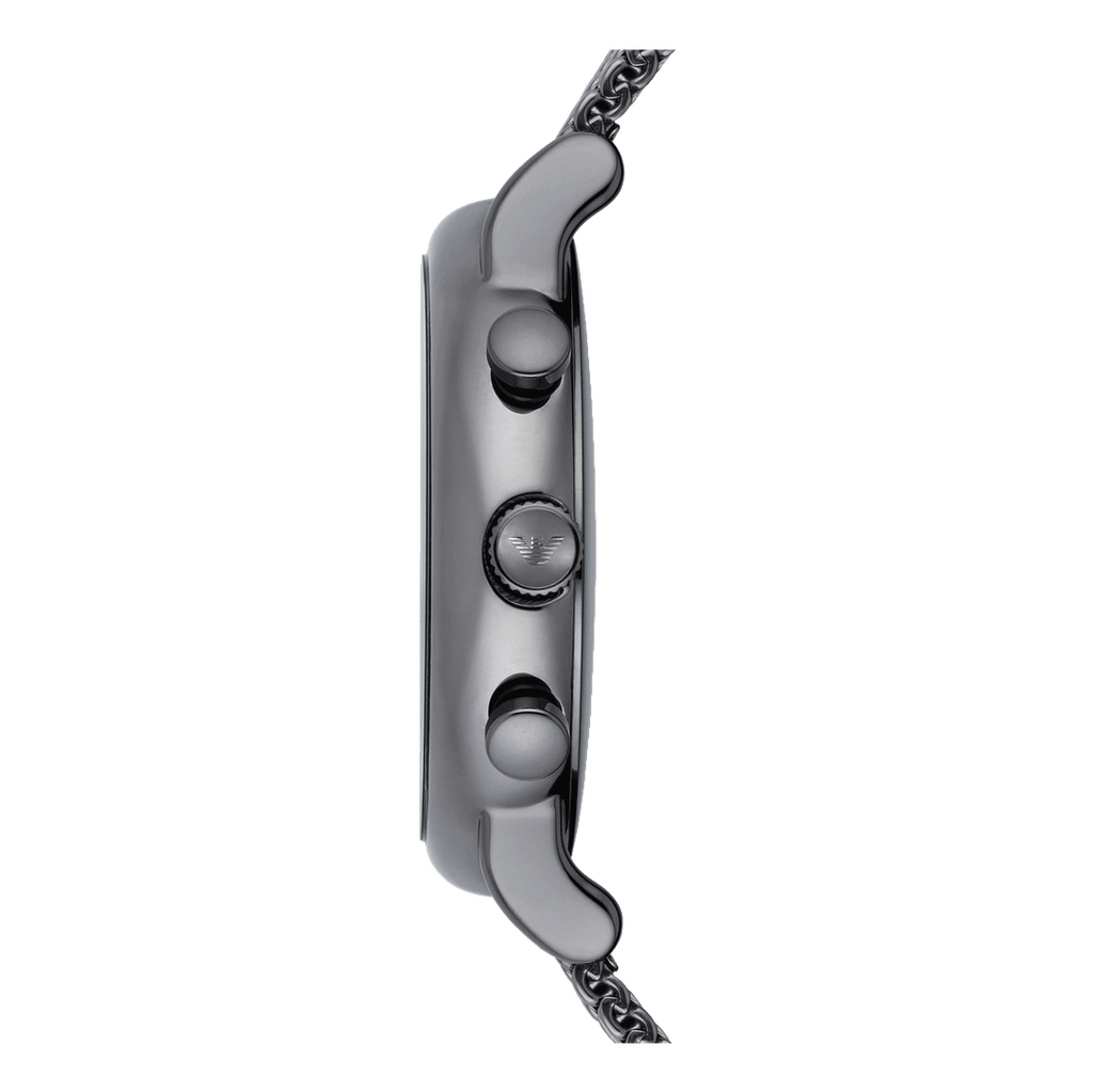 Emporio Armani Chronograph Blue Dial Gun Metallic Mesh Bracelet Watch For Men - AR1979 Buy Now By Emporio Armani