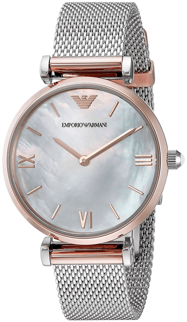 Emporio Armani Retro Mother of Pearl Dial Silver Mesh Bracelet Watch For Women - AR2067 Buy Now By Emporio Armani