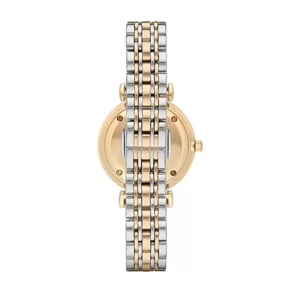 Emporio Armani Gianni T Bar Analog White Dial Two Tone Steel Strap Watch For Women - AR2076 Buy Now By Emporio Armani