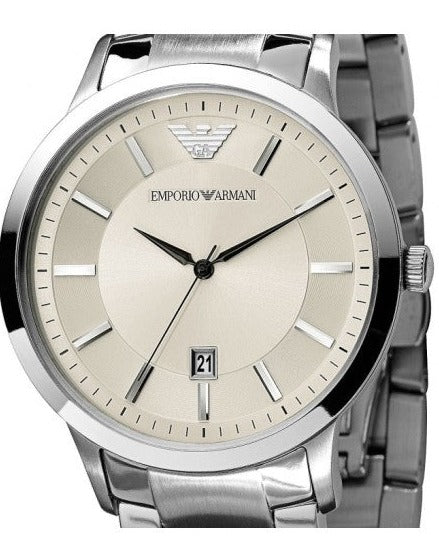 Emporio Armani Classic Quartz White Dial Silver Steel Strap Watch For Men - AR2431 Buy Now By Emporio Armani