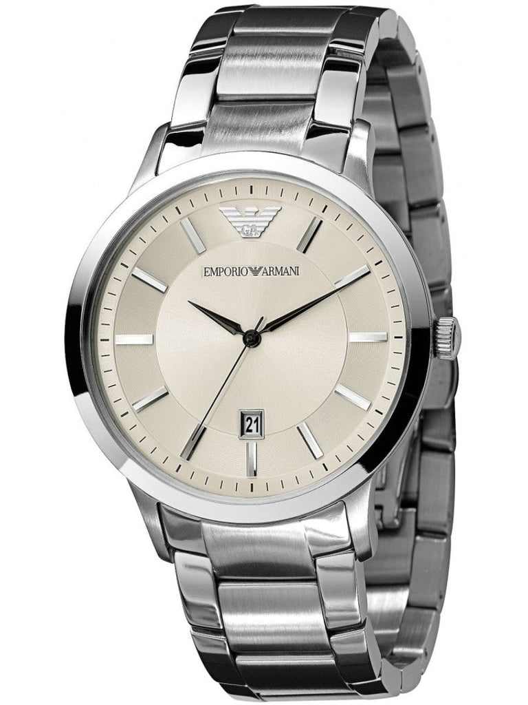 Emporio Armani Classic Quartz White Dial Silver Steel Strap Watch For Men - AR2431 Buy Now By Emporio Armani