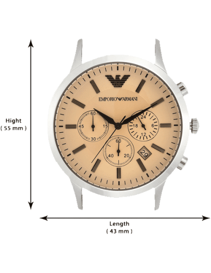 Emporio Armani Classic Chronograph Beige Dial Brown Leather Strap Watch For Men - AR2433 Buy Now By Emporio Armani