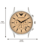 Emporio Armani Classic Chronograph Beige Dial Brown Leather Strap Watch For Men - AR2433 Buy Now By Emporio Armani