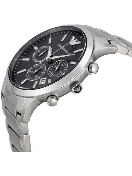 Emporio Armani Classic Chronograph Black Dial Silver Steel Strap Watch For Men - AR2434 Buy Now By Emporio Armani