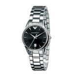 Emporio Armani Classic Quartz Black Dial Silver Steel Strap Watch For Women - AR2441 Buy Now By Emporio Armani