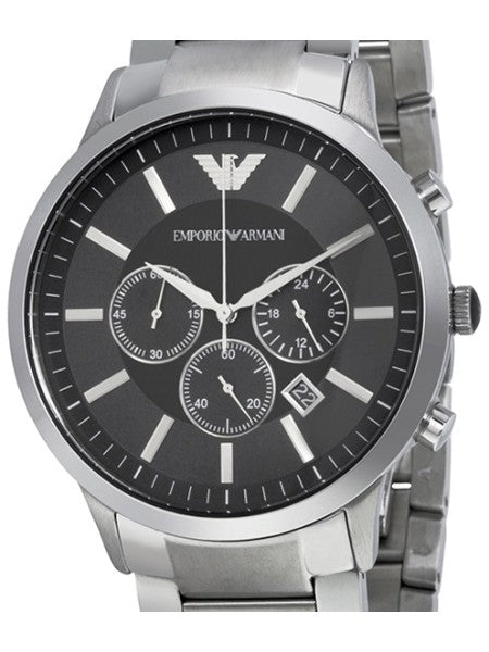 Emporio Armani Sportivo Chronograph Black Dial Silver Steel Strap Watch For Men - AR2460 Buy Now By Emporio Armani