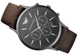 Emporio Armani Sportivo Black Dial Brown Leather Strap Watch For Men - AR2462 Buy Now By Emporio Armani