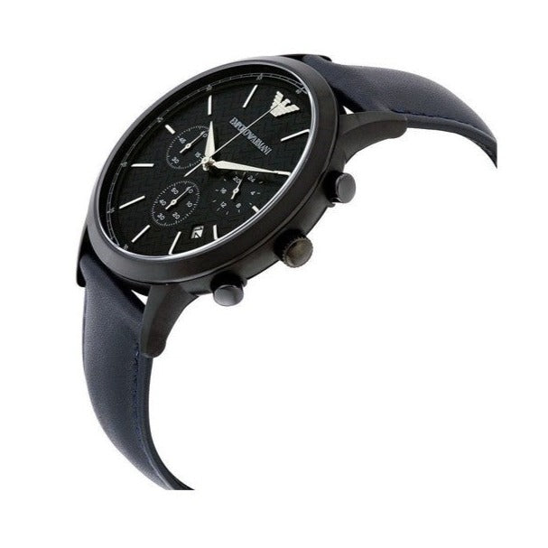 Emporio Armani Renato Chronograph Quartz Blue Dial Blue Leather Strap Watch For Men - AR2481 Buy Now By Emporio Armani