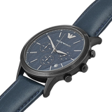 Emporio Armani Renato Chronograph Quartz Blue Dial Blue Leather Strap Watch For Men - AR2481 Buy Now By Emporio Armani