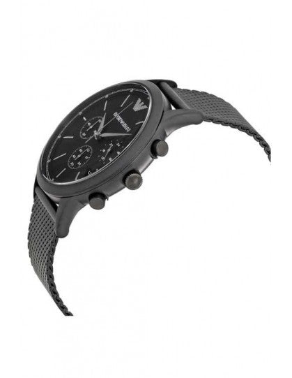 Emporio Armani Renato Chronograph Black Dial Black Mesh Bracelet Watch For Men - AR2498 Buy Now By Emporio Armani