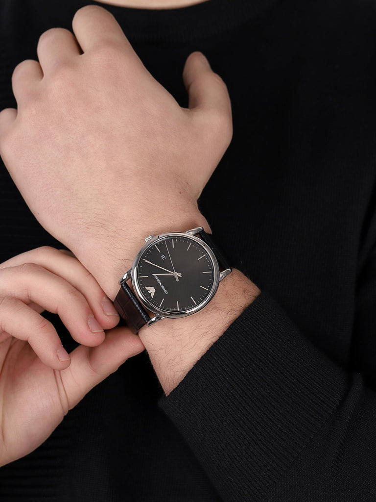 Emporio Armani Luigi Quartz Black Dial Black Leather Strap Watch For Men - AR2500 Buy Now By Emporio Armani