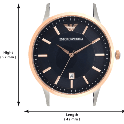 Emporio Armani Renato Analog Blue Dial Black Leather Strap Watch For Men - AR2506 Buy Now By Emporio Armani