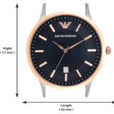 Emporio Armani Renato Analog Blue Dial Black Leather Strap Watch For Men - AR2506 Buy Now By Emporio Armani