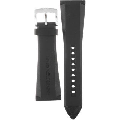 Emporio Armani Sportivo Chronograph Black Dial Black Rubber Strap Watch For Men - AR0527 Buy Now By Emporio Armani