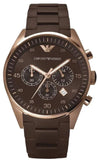 Emporio Armani Sportivo Chronograph Brown Dial Brown Silicone Strap Watch For Men - AR5891 Buy Now By Emporio Armani
