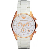 Emporio Armani Sportivo Silver Dial White Silicone Strap Watch For Women - AR5920 Buy Now By Emporio Armani