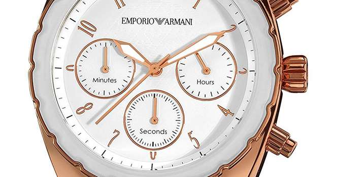 Emporio Armani Sportivo White Dial Rose Gold & White Steel Strap Watch For Women - AR5942 Buy Now By Emporio Armani