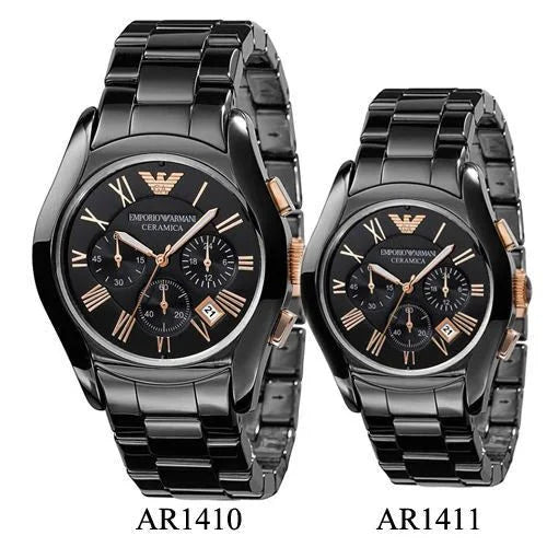 Emporio Armani Chronograph Black Ceramic Stainless Steel Dial Watch For Women - AR1411 Buy Now By Emporio Armani