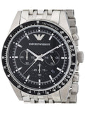 Emporio Armani Tazio Chronograph Black Dial Silver Steel Strap Watch For Men - AR5988 Buy Now By Emporio Armani