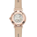 Emporio Armani Meccanico Silver Skeleton Dial Beige Leather Strap Watch For Women - AR60001 Buy Now By Emporio Armani