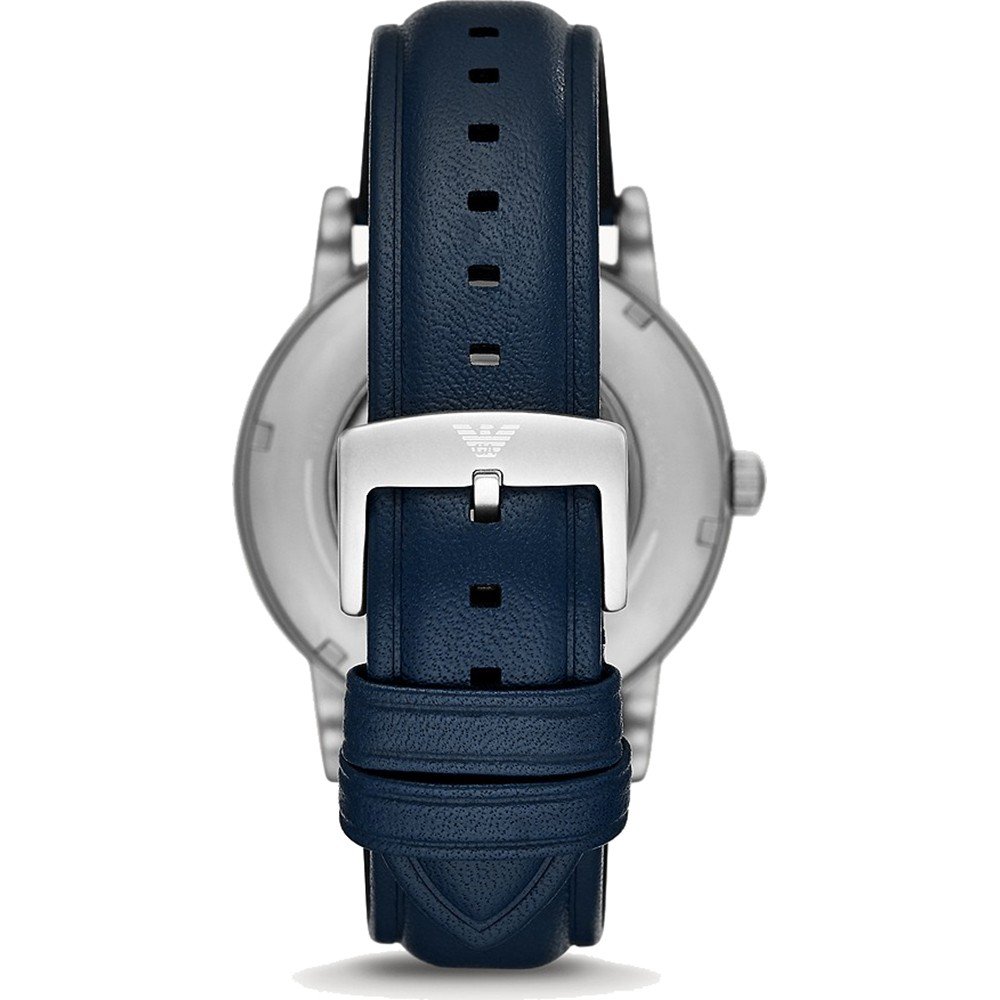 Emporio Armani Luigi Automatic Blue Dial Blue Leather Strap Watch For Men - AR60030 Buy Now By Emporio Armani