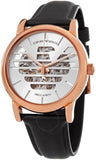 Emporio Armani Meccanico Skeleton Silver Dial Black Leather Strap Watch For Men - AR60031 Buy Now By Emporio Armani