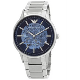 Emporio Armani Renato Automatic Blue Dial Silver Steel Strap Watch For Men - AR60037 Buy Now By Emporio Armani