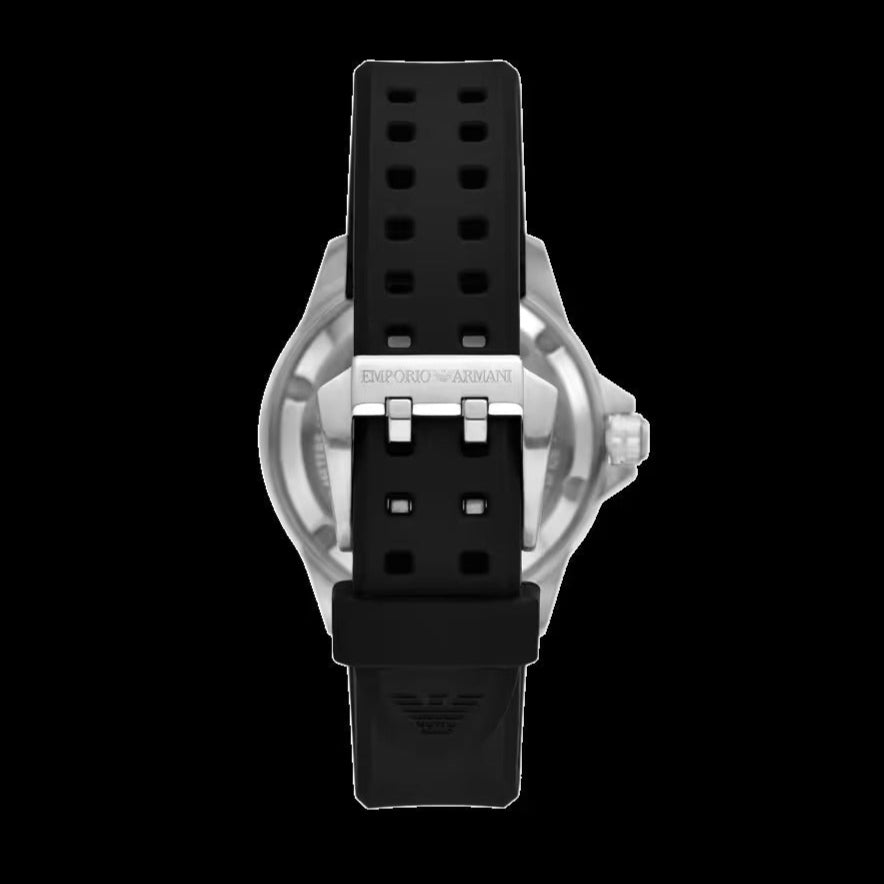 Emporio Armani Sea Explorer Automatic Black Dial Black Silicone Strap Watch For Men - AR60078 Buy Now By Emporio Armani