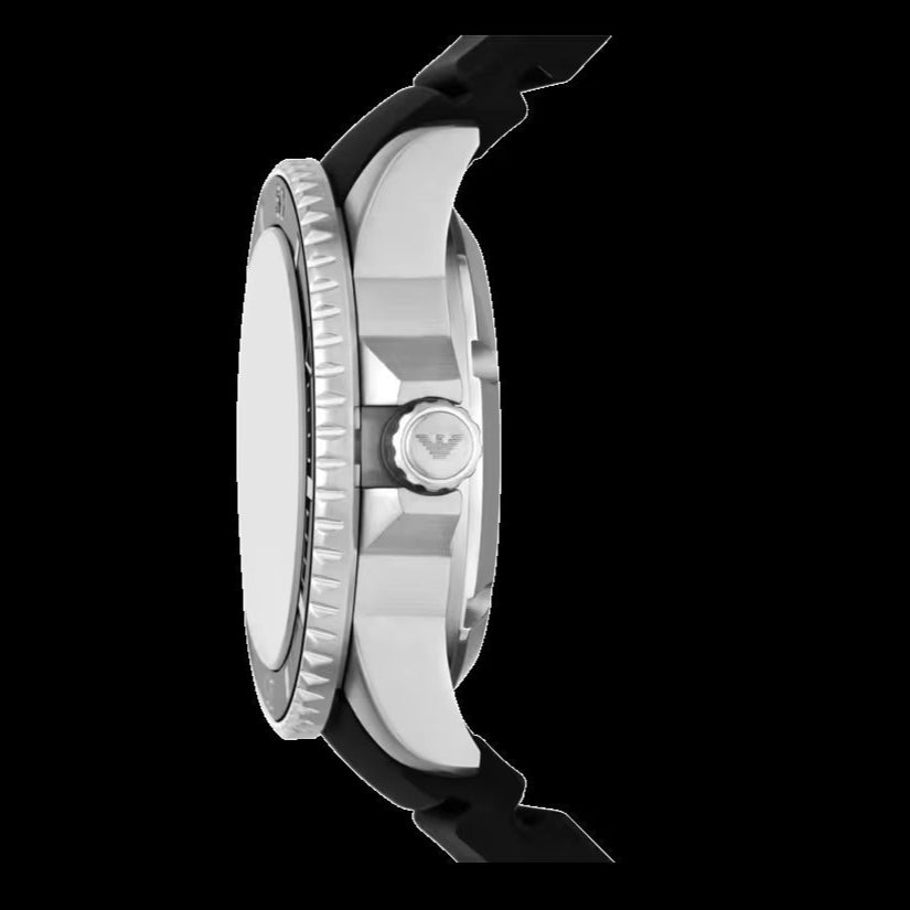 Emporio Armani Sea Explorer Automatic Black Dial Black Silicone Strap Watch For Men - AR60078 Buy Now By Emporio Armani