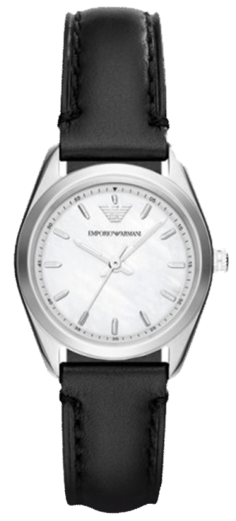 Emporio Armani Analog White Dial Black Leather Strap Watch For Women - AR6026 Buy Now By Emporio Armani