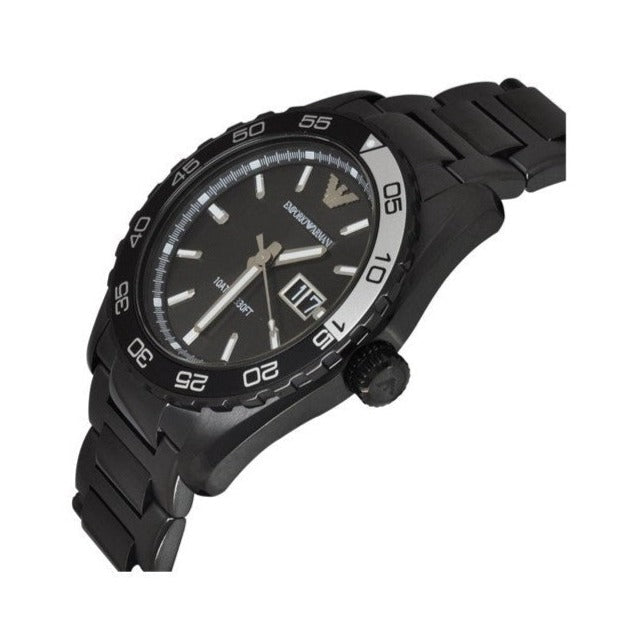 Emporio Armani Sportivo Quartz Black Dial Black Steel Strap Watch For Men - AR6049 Buy Now By Emporio Armani