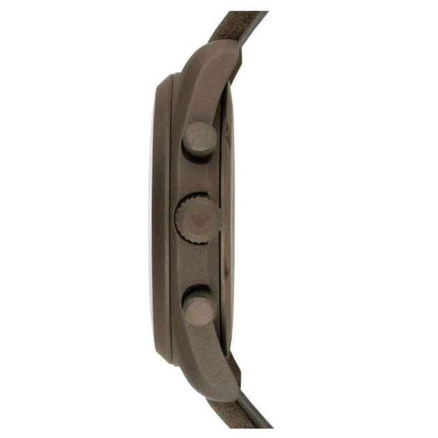 Emporio Armani Sportivo Chronograph Silver Dial Brown Leather Strap Watch For Men - AR6076 Buy Now By Emporio Armani