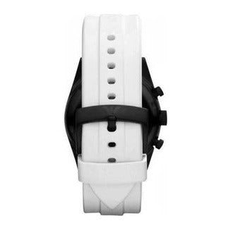 Emporio Armani Sportivo Chronograph Black Dial White Rubber Strap Watch For Men - AR6112 Buy Now By Emporio Armani