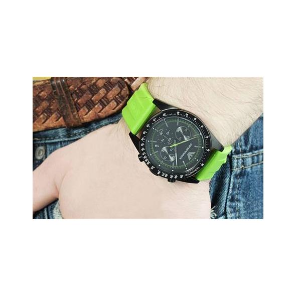 Emporio Armani Sports Analog Black Dial Green Rubber Strap Watch For Men - AR6115 Buy Now By Emporio Armani