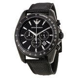 Emporio Armani Sigma Chronograph Black Dial Black Leather Strap Watch For Men - AR6131 Buy Now By Emporio Armani