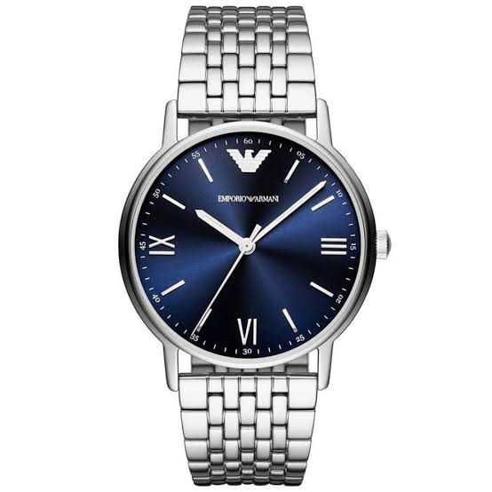 Emporio Armani Kappa Quartz Blue Dial Silver Steel Strap Watch For Men - AR80010 Buy Now By Emporio Armani