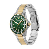 Emporio Armani Diver Chronograph Green Dial Two Tone Steel Strap Watch For Men - AR80063 Buy Now By Emporio Armani