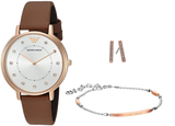 Emporio Armani Classic Analog Silver Dial Brown Leather Strap Watch For Women - AR8040 Buy Now By Emporio Armani